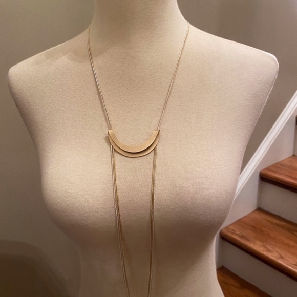 Anthropologie Silver and Gold Statement Necklace - Picture 1 of 6